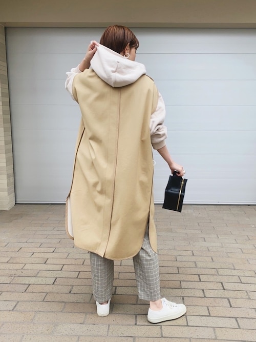MARIKO|Marientのベストを使ったコーディネート - WEAR 特価格安 パイピングトレンチジレ ベスト marient ベスト/ジレ