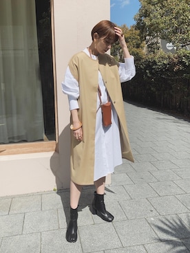 「no brand（ノーブランド）のアイテム（その他アウター）」を使った、MARIKOさん（レディース・168cm）の春コーディネート