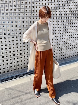 「LEPSIM（レプシィム）の2P ウッドバングル　837799（バングル/リストバンド）」を使った、MARIKOさん（レディース・168cm）の春コーディネート