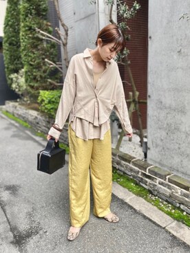 「ADAM ET ROPE'（アダムエロペ）のアニマルバレエ（バレエシューズ）」を使った、MARIKOさん（レディース・168cm）の春コーディネート