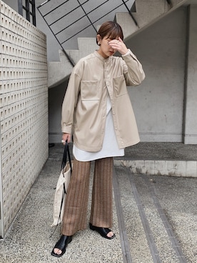 「no brand（ノーブランド）のアイテム（その他アウター）」を使った、MARIKOさん（レディース・168cm）の秋コーディネート