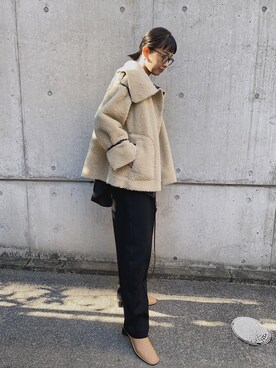 「no brand（ノーブランド）のアイテム（ブルゾン）」を使った、MARIKOさん（レディース・168cm）の冬コーディネート