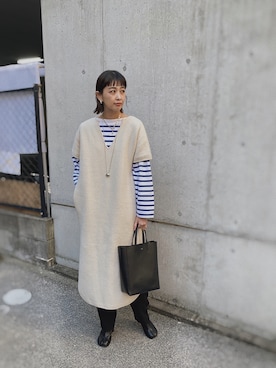 「ASTRAET（アストラット）のアイテム（アクセサリー）」を使った、MARIKOさん（レディース・168cm）の冬コーディネート