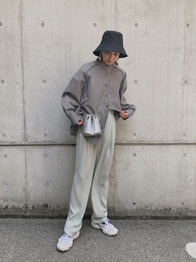 「SLOBE IENA（スローブイエナ）のアイテム（ハット）」を使った、MARIKOさん（レディース・168cm）の春コーディネート