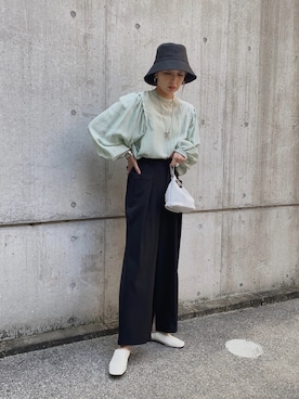「SLOBE IENA（スローブイエナ）のアイテム（ハット）」を使った、MARIKOさん（レディース・168cm）の春コーディネート