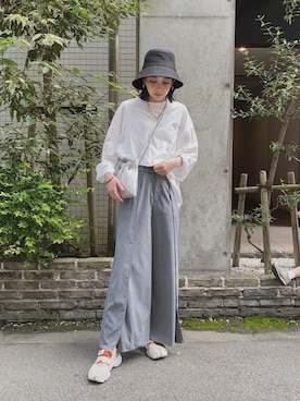 「SLOBE IENA（スローブイエナ）のアイテム（ハット）」を使った、MARIKOさん（レディース・168cm）の春コーディネート