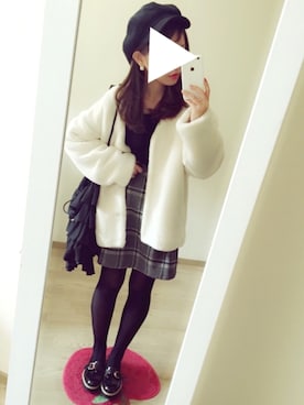 「Another Edition（アナザーエディション）のアイテム（その他アウター）」を使った、chocoさん（レディース・153cm）の冬コーディネート