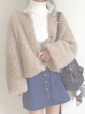 「MERLOT（メルロー）のアイテム（ブルゾン）」を使った、chocoさん（レディース・153cm）の冬コーディネート