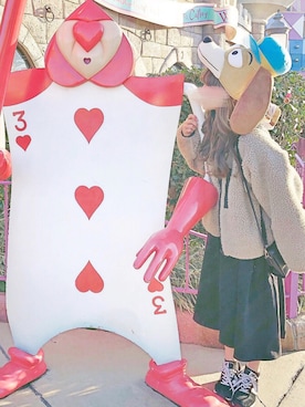 「chocomee（チョコミー）のアイテム（ショルダーバッグ）」を使った、chocoさん（レディース・153cm）の冬コーディネート