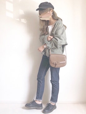 「JEANASIS（ジーナシス）のアイテム（ジャケット/アウター）」を使った、chocoさん（レディース・153cm）の春コーディネート