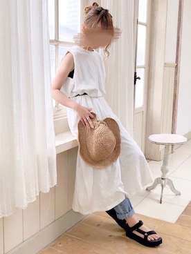 「chocomee（チョコミー）のアイテム（パンツ）」を使った、chocoさん（レディース・153cm）の春コーディネート