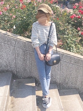 「アプレジュール」｜「アイテム（帽子）」を使った、chocoさん（レディース・153cm）の春コーディネート