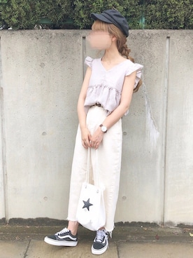「chocomee（チョコミー）のアイテム（スカート）」を使った、chocoさん（レディース・153cm）の夏コーディネート