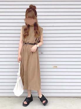 「chocomee（チョコミー）のアイテム（ワンピース/ドレス）」を使った、chocoさん（レディース・153cm）の夏コーディネート