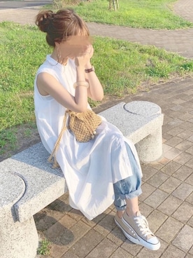 「chocomee（チョコミー）のアイテム（パンツ）」を使った、chocoさん（レディース・153cm）の夏コーディネート