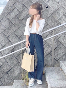 「chocomee（チョコミー）のアイテム（パンツ）」を使った、chocoさん（レディース・153cm）の夏コーディネート
