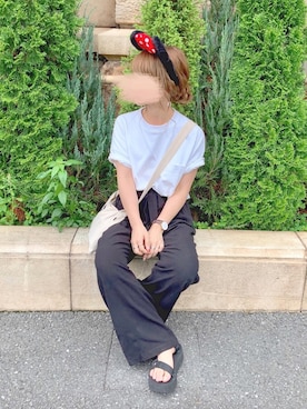 「chocomee（チョコミー）のアイテム（パンツ）」を使った、chocoさん（レディース・153cm）の夏コーディネート