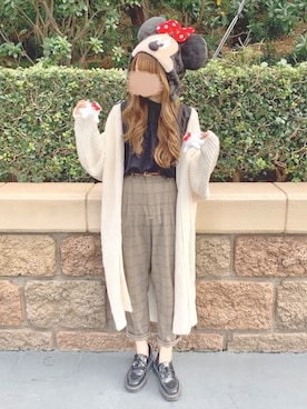 「chocomee（チョコミー）のアイテム（ニット/セーター）」を使った、chocoさん（レディース・153cm）の秋コーディネート