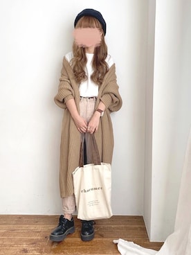 「chocomee（チョコミー）のアイテム（パンツ）」を使った、chocoさん（レディース・153cm）の秋コーディネート