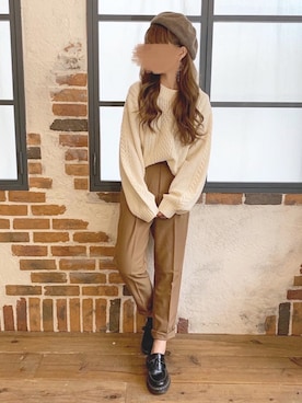 「chocomee（チョコミー）のアイテム（ハンチング/ベレー帽）」を使った、chocoさん（レディース・153cm）の秋コーディネート