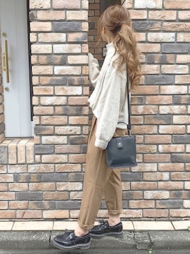 「chocomee（チョコミー）のアイテム（パンツ）」を使った、chocoさん（レディース・153cm）の冬コーディネート
