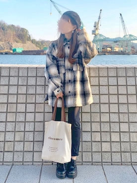 「chocomee（チョコミー）のアイテム（ハンチング/ベレー帽）」を使った、chocoさん（レディース・153cm）の冬コーディネート