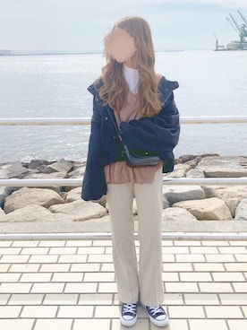 「Kastane」｜「アイテム（マウンテンパーカー）」を使った、chocoさん（レディース・153cm）の冬コーディネート