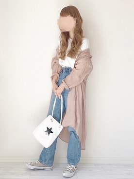 「ハイウエストストレートジーンズ」｜chocoさん（レディース・153cm）の春コーディネート