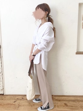 「chocomee（チョコミー）のアイテム（パンツ）」を使った、chocoさん（レディース・153cm）の春コーディネート