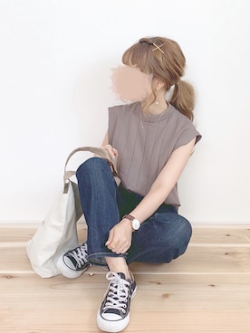 「chocomee（チョコミー）のアイテム（バッグ）」を使った、chocoさん（レディース・153cm）の夏コーディネート