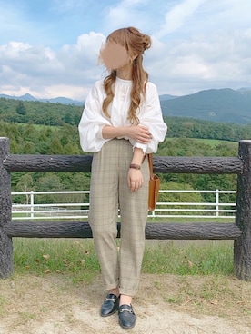 「chocomee（チョコミー）のアイテム（パンツ）」を使った、chocoさん（レディース・153cm）の秋コーディネート
