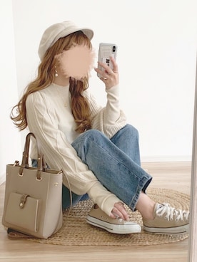 「chocomee（チョコミー）のアイテム（パンツ）」を使った、chocoさん（レディース・153cm）の秋コーディネート
