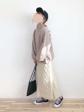 「chocomee（チョコミー）のアイテム（スカート）」を使った、chocoさん（レディース・153cm）の冬コーディネート