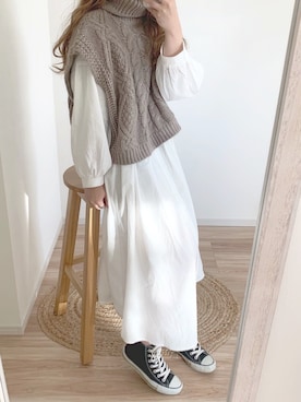 「chocomee（チョコミー）のアイテム（ワンピース/ドレス）」を使った、chocoさん（レディース・153cm）の冬コーディネート