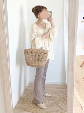 「chocomee（チョコミー）のアイテム（バッグ）」を使った、chocoさん（レディース・153cm）の春コーディネート