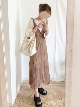 「chocomee（チョコミー）のアイテム（ワンピース/ドレス）」を使った、chocoさん（レディース・153cm）の春コーディネート