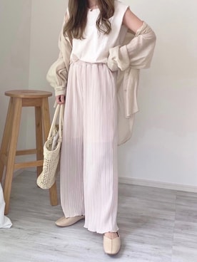 「chocomee（チョコミー）のアイテム（パンツ）」を使った、chocoさん（レディース・153cm）の春コーディネート
