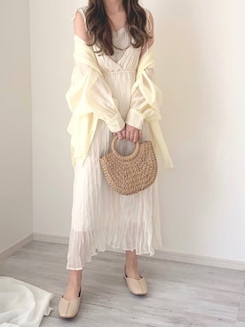 「chocomee（チョコミー）のアイテム（ワンピース/ドレス）」を使った、chocoさん（レディース・153cm）の春コーディネート