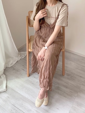 「chocomee（チョコミー）のアイテム（ワンピース/ドレス）」を使った、chocoさん（レディース・153cm）の春コーディネート