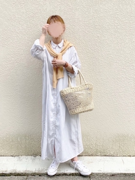 「chocomee（チョコミー）のアイテム（バッグ）」を使った、chocoさん（レディース・153cm）の夏コーディネート