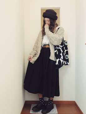 「青文字系」｜うーさん 。さん（レディース・167cm）の秋コーディネート