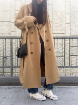 「Saint Laurent」｜「アイテム（トレンチコート）」を使った、_naaao_さん（レディース・162cm）の春コーディネート