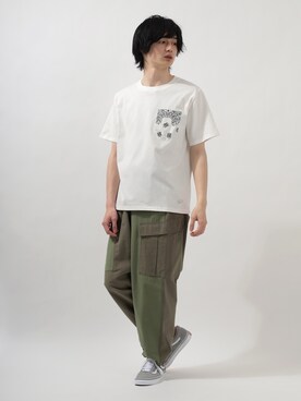 「FRUIT OF THE LOOM（フルーツオブザルーム）のアイテム（トップス）」を使った、しょーたろーさん（メンズ・176cm）の春コーディネート