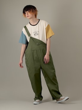 「SlashDate（スラッシュデイト）のアイテム（オールインワン・サロペット）」を使った、しょーたろーさん（メンズ・176cm）の春コーディネート