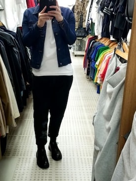 「ユニクロU」｜「アイテム（デニムジャケット）」を使った、takuさん（メンズ・171cm）の春コーディネート