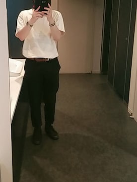 「ユニクロU」｜「アイテム（スラックス）」を使った、takuさん（メンズ・171cm）の夏コーディネート