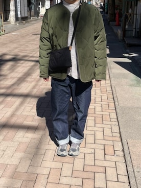 「orcival」｜「アイテム（ノーカラージャケット）」を使った、ぬう。さん（メンズ・170cm）の冬コーディネート