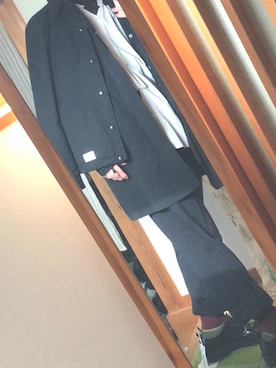 「no brand（ノーブランド）のアイテム（ノーカラージャケット）」を使った、やまたさん（メンズ・165cm）の冬コーディネート