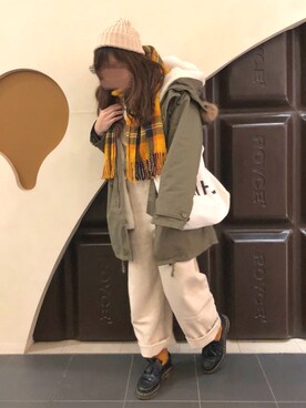 「MHL.」｜「アイテム（オールインワン・サロペット）」を使った、pon ♥︎さん（レディース・153cm）の春コーディネート