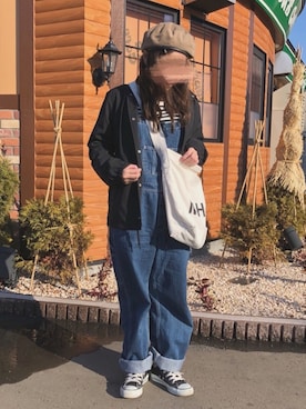 「MHL.」｜「アイテム（オールインワン・サロペット）」を使った、pon ♥︎さん（レディース・153cm）の秋コーディネート